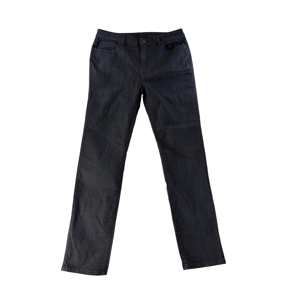 Prana Womens Kayla Jeans Size 14 Organic Cotton Stretch Denim‎ Gray Black 34x31